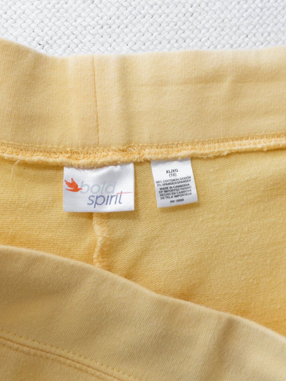 Bold Spirit Womens XL Yellow Cropped Pants Wide Leg White Stripe Casual Lounge - Picture 3 of 12